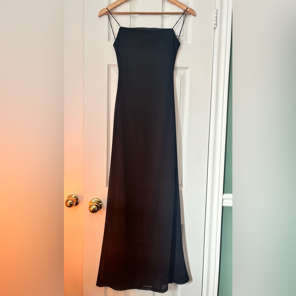 BLACK SPARKLY FULL LENGTH DRESS